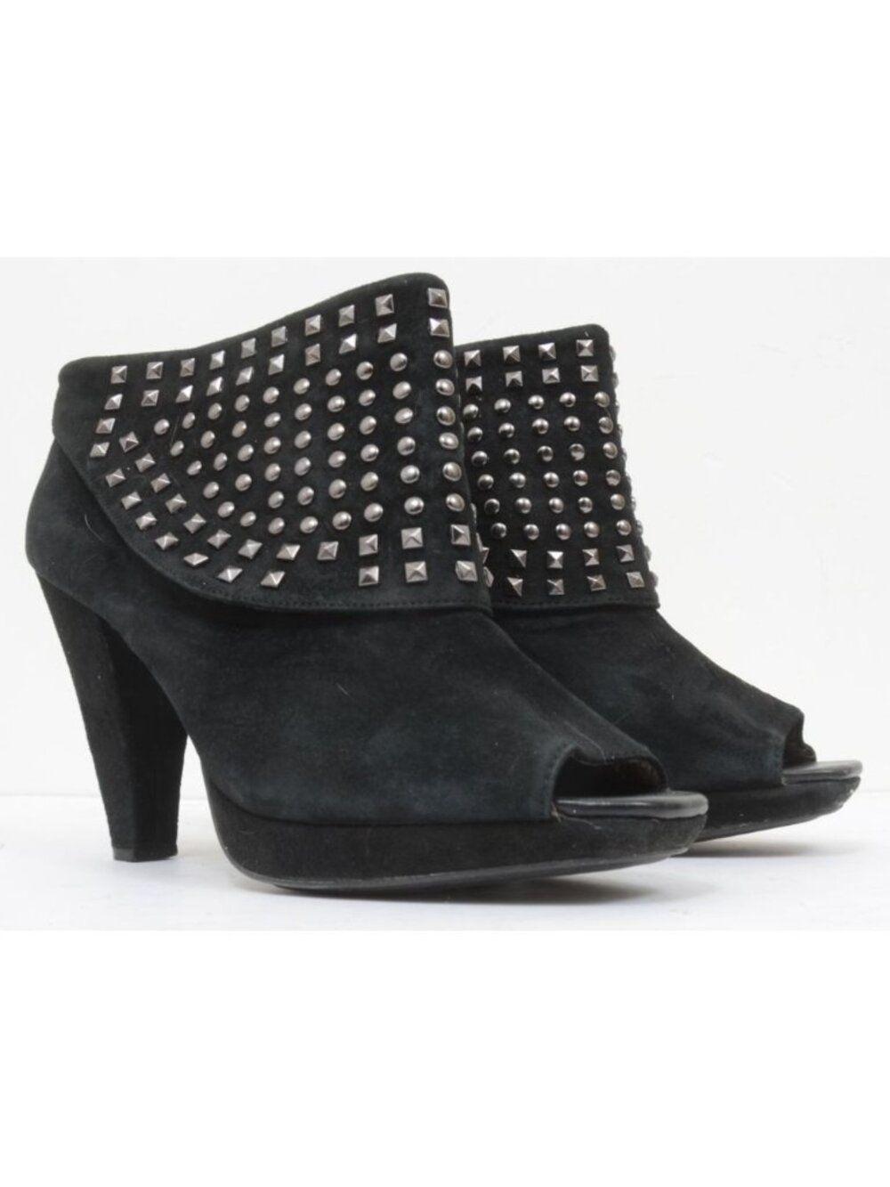 Kenneth Cole Reaction Space Chip Women’s 10M Leather Ankle Boots Heeled Booties